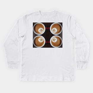 Latte Art on Coffee - by Avril Thomas Kids Long Sleeve T-Shirt